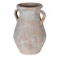 distressed terracotta vase with handles